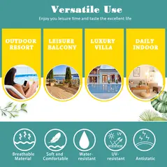 Outsunny Rattan 2-Seater Sofa Sun Lounger Bed-Black - 4