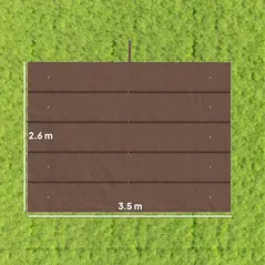 Outsunny Retractable Pergola Cover, 3.5 x 2.6 m Replacement Canopy Fabric for 4 x 3 m Frame, Roof Top Only, Brown - 3