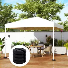 Outsunny Pop up Canopy Weight Set of 4, Heavy Duty Sand Fillable Tent Leg Weights for Marquee Party Tent Canopy, Total 20kg - 8
