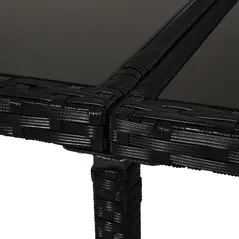 Outsunny Rattan Dining Set Garden Furniture Patio set 11 PC with Cushion Black /Milk White - 8