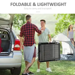 Outsunny Portable Sun Lounger, Folding Camping Bed Cot, Reclining Lounge Chair 5-position Adjustable Backrest with Side Pocket, Pillow for Patio Garden Beach Pool, Mixed Grey - 6