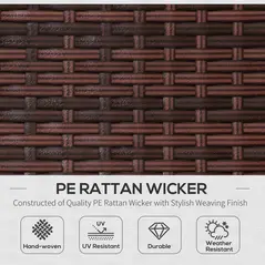 Outsunny Rattan Folding Sun Lounger Outdoor Chair with Cushion and Pillow Cream White - 4