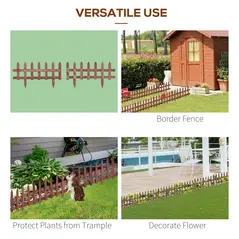 Outsunny Set of 12 Wooden 60cm Garden Fence Pieces - 5