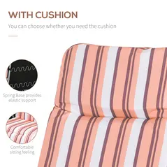 Outsunny Reclining Garden Chair Set of 2, 5-Level Adjustable Zero Gravity Chairs with Cushions, Folding Sun Lounger Garden Recliner Chairs with Armrests for Outdoor, Patio, Orange Stripe - 5