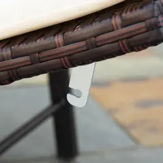 Outsunny Rattan Folding Sun Lounger Outdoor Chair with Cushion and Pillow Cream White - 8