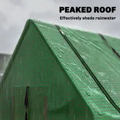 Outsunny Portable Small Polytunnel, Mini Greenhouse with Mesh Windows for Indoor and Outdoor, 240x90x90cm, Green - 8