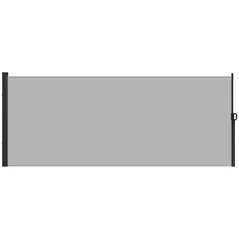 Outsunny Retractable Side Awning, Outdoor Privacy Screen for Garden, Hot Tub, Balcony, Terrace, Pool, 400 x 180cm, Light Grey - 1