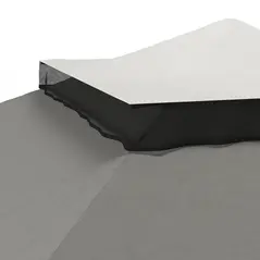 Outsunny Pop Up Canopy Tent with Double Roof, Zipped Mesh Sidewalls, Carrying Bag, Height Adjustable for Patio Garden, Dark Grey - 9