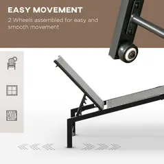 Outsunny Rattan Sun Lounger, with Five-Position Back - Brown/Black - 6