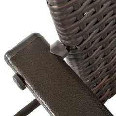 Outsunny Set of Four Folding Rattan Seat Chairs - Brown - 9