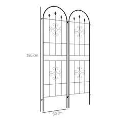 Outsunny Set of Two Spiral Anchor Garden Trellis Panels - 3