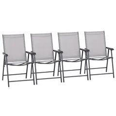 Outsunny Set of Four Folding Garden Chairs - Grey - 1