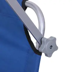 Outsunny Single Sun Lounger, with Awning and Reclining Back - Blue - 9