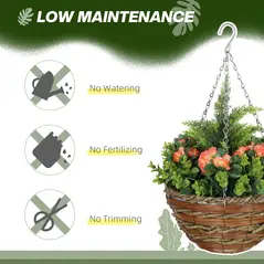 Outsunny Set of Two Hanging Lisianthus Flower Pots - Orange/Green - 6