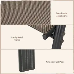 Outsunny Set of Four Stackable Mesh Seat Chairs - Grey - 6