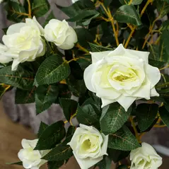 Outsunny Set of Two Faux Rose Trees - White - 7