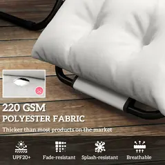 Outsunny Set of Two 190 x 56cm Sun Lounger Cushions - Light Grey - 4