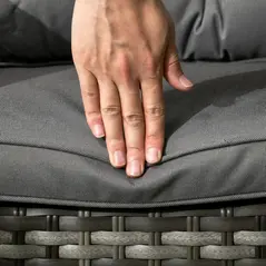 Outsunny Seven-Piece Rattan Dining Set - Grey - 9