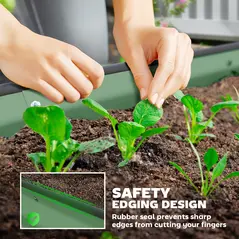 Outsunny Set of Two 181 x 93cm Steel Planters - Green - 6