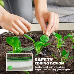 Outsunny Set of 2 Raised Garden Bed, Metal Planter Box with Safety Edging, Easy-to-assemble Stock Tank, Cream White - 6