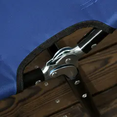 Outsunny Set of Two Metal Frame Folding Sun Loungers - Blue - 7