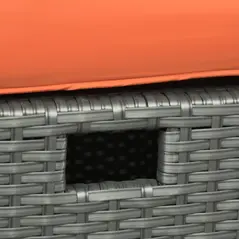 Outsunny Six-piece Outdoor Rattan Dining Set, Outdoor Sofa Set with Reclining Armchairs and Mental Frame, Orange - 9