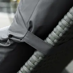 Outsunny Set of 2 Sun Lounger Cushions, Replacement Cushions for Rattan Furniture with Ties, 196 x 55 cm, Cushion ONLY, Dark Grey - 9