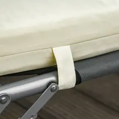 Outsunny Set of 2 Sun Lounger Cushions, Replacement Cushions for Rattan Furniture with Ties, 196 x 55 cm, Cushion ONLY, Cream White - 8