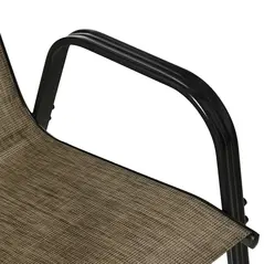 Outsunny Set of Four Stackable Mesh Seat Chairs - Mixed Brown - 9