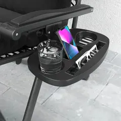 Outsunny Set of Two Reclining Sun Loungers, with Cushion - Black - 9