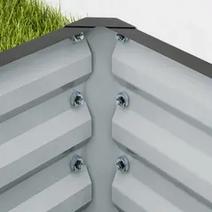 Outsunny Set of Two 110 x 50cm Steel Planter Boxes -  Light Grey - 9