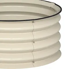 Outsunny Set of 2 Raised Garden Bed, Metal Planter Box with Safety Edging, Easy-to-assemble Stock Tank, Cream White - 9