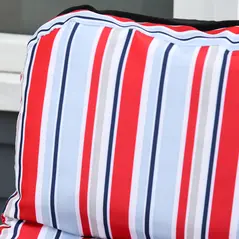 Outsunny Set of 2 Garden Sun Lounger Outdoor Reclining Seat Cushioned Seat Foldable Adjustable Recliner Red and White - 9