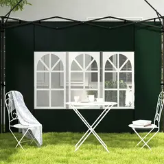 Outsunny Set of Two 3 x 3m Gazebo Frame Replacement Walls - Green - 7