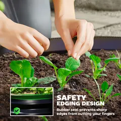 Outsunny Set of 2 Raised Garden Bed, Metal Planter Box with Safety Edging, Easy-to-assemble Stock Tank, Dark Grey - 6