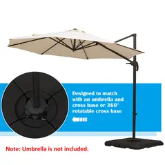 Outsunny Set of 4 Parasol Base Stand Weights for Cantilever Parasols, Water and Sand Filled, Up to 120kg, Black - 5