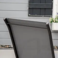 Outsunny Set of Four Stackable Mesh Seat Chairs - Dark Grey - 7