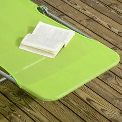 Outsunny Set of Two Steel Frame Sun Loungers, with Reclining Backs - Green - 8