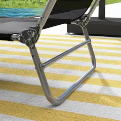 Outsunny Set of Two Steel Frame Sun Loungers, with Reclining Backs - Black - 9