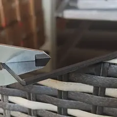 Outsunny Seven-Piece Rattan Garden Set, with Glass-Top Table - Mixed Grey - 9