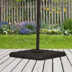 Outsunny Set of 4 Parasol Base Stand Weights for Cantilever Parasols, Water and Sand Filled, Up to 120kg, Black - 2