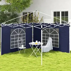 Outsunny Set of Two 195 x 295cm Replacement Gazebo Side Walls - Blue - 2