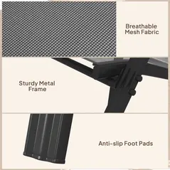 Outsunny Set of Four Stackable Mesh Seat Chairs - Black - 6