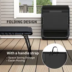 Outsunny Set of Two Reclining Sun Loungers - Black - 5