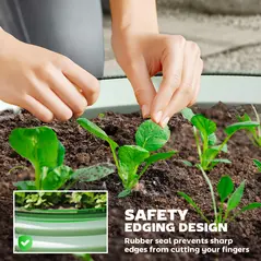 Outsunny Set of 2 Raised Garden Bed, Metal Planter Box with Safety Edging, Easy-to-assemble Stock Tank, Green - 6