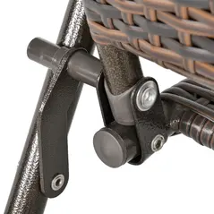 Outsunny Set of Four Folding Rattan Seat Chairs - Brown - 8