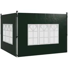 Outsunny Set of Two 3 x 3m Gazebo Frame Replacement Walls - Green - 1