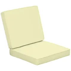 Outsunny Set of 2 Garden Seat and Back Cushion Set, Replacement Cushions for Outdoor Furniture with Seat Cushion and Back Cushion, Cream White - 1