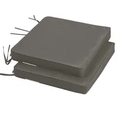 Outsunny Set of 2 Garden Chair Cushions with Ties, 45 x 45 cm Replacement Cushions for Outdoor Furniture, Dark Grey - 7