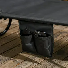 Outsunny Set of Two Folding Sun Loungers, with Adjustable Backs and Sun Canopies - Black - 9